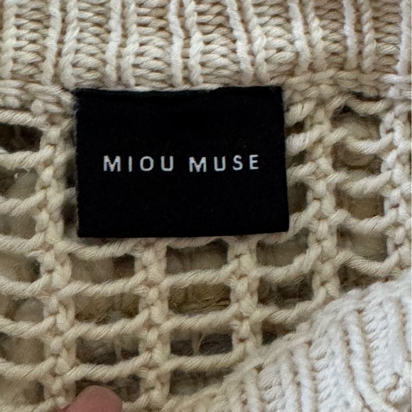 Miou Muse Open Knit Cropped Tank Top - Picture 2 of 5